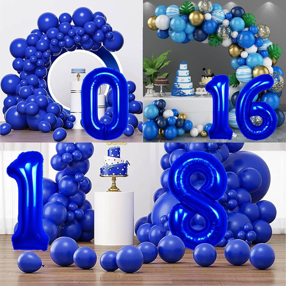 Amazon.co.jp: 40インチの数字バルーン47、ブルーのビッグ